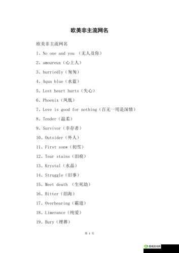 2023欧美个性情侣网名精选：爱的专属标识