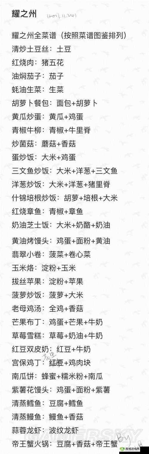 食之契约菜谱大全所需食材一览,资源管理的艺术